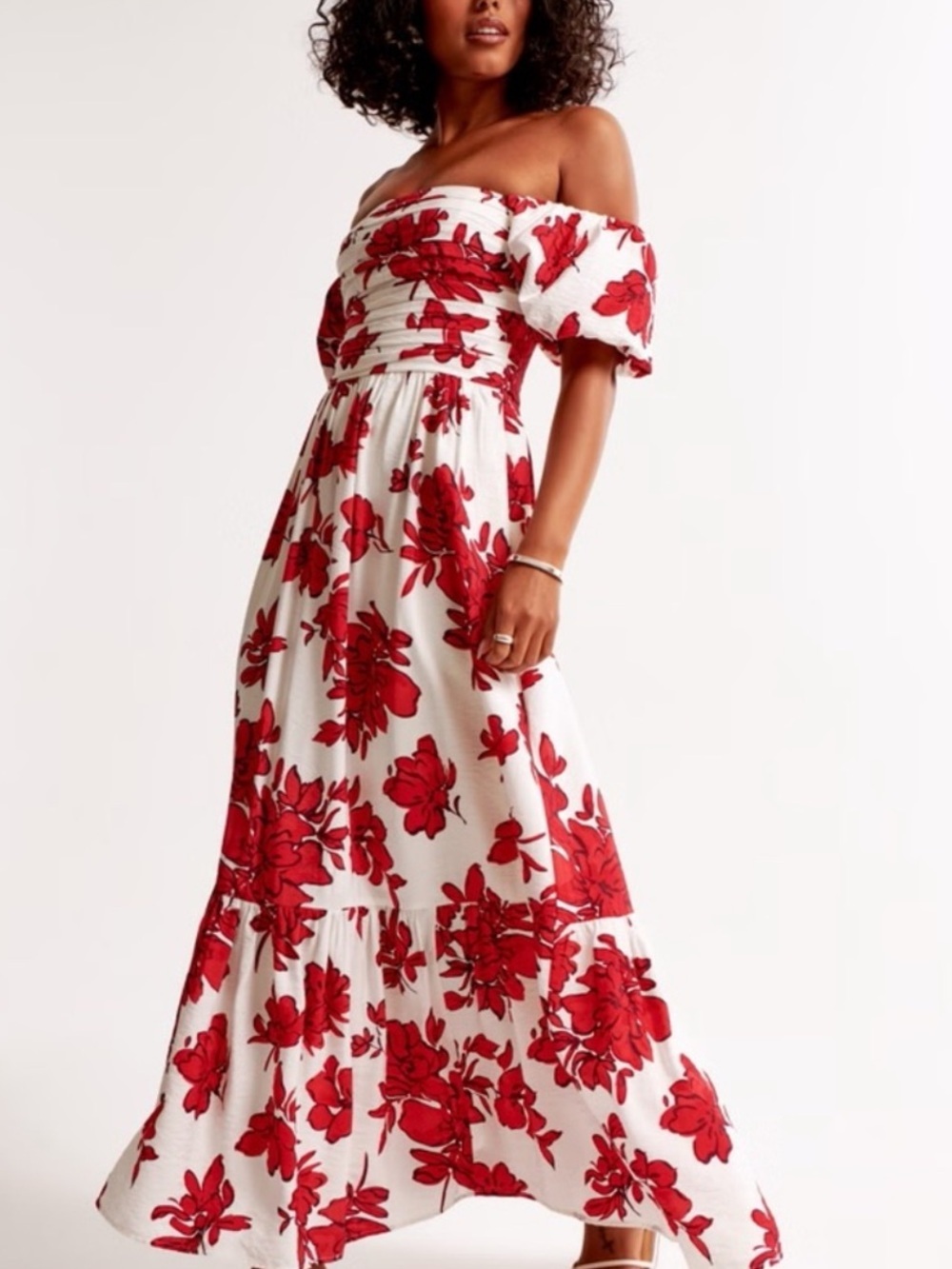 NWT Abercrombie & Fitch Emerson Off-The-Shoulder Midi Dress